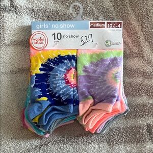 Wonder Nation Tie-Dye No Show Socks - 10 Pack